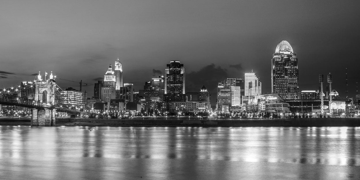 Cincinnati black and white photography print for the office